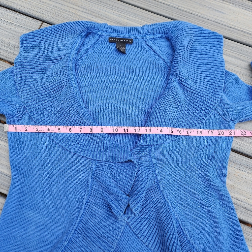 L Ruffle blue sweater - Picture 11 of 14